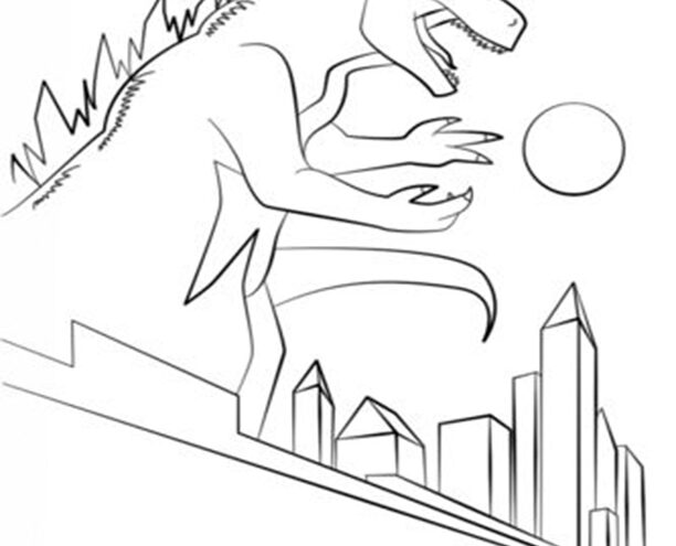 Free easy to print godzilla coloring pages