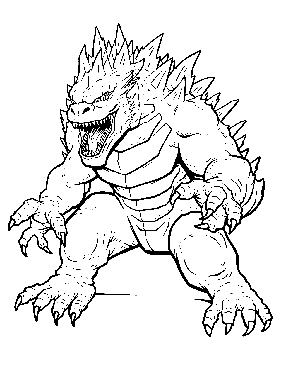 Godzilla coloring pages free printable sheets