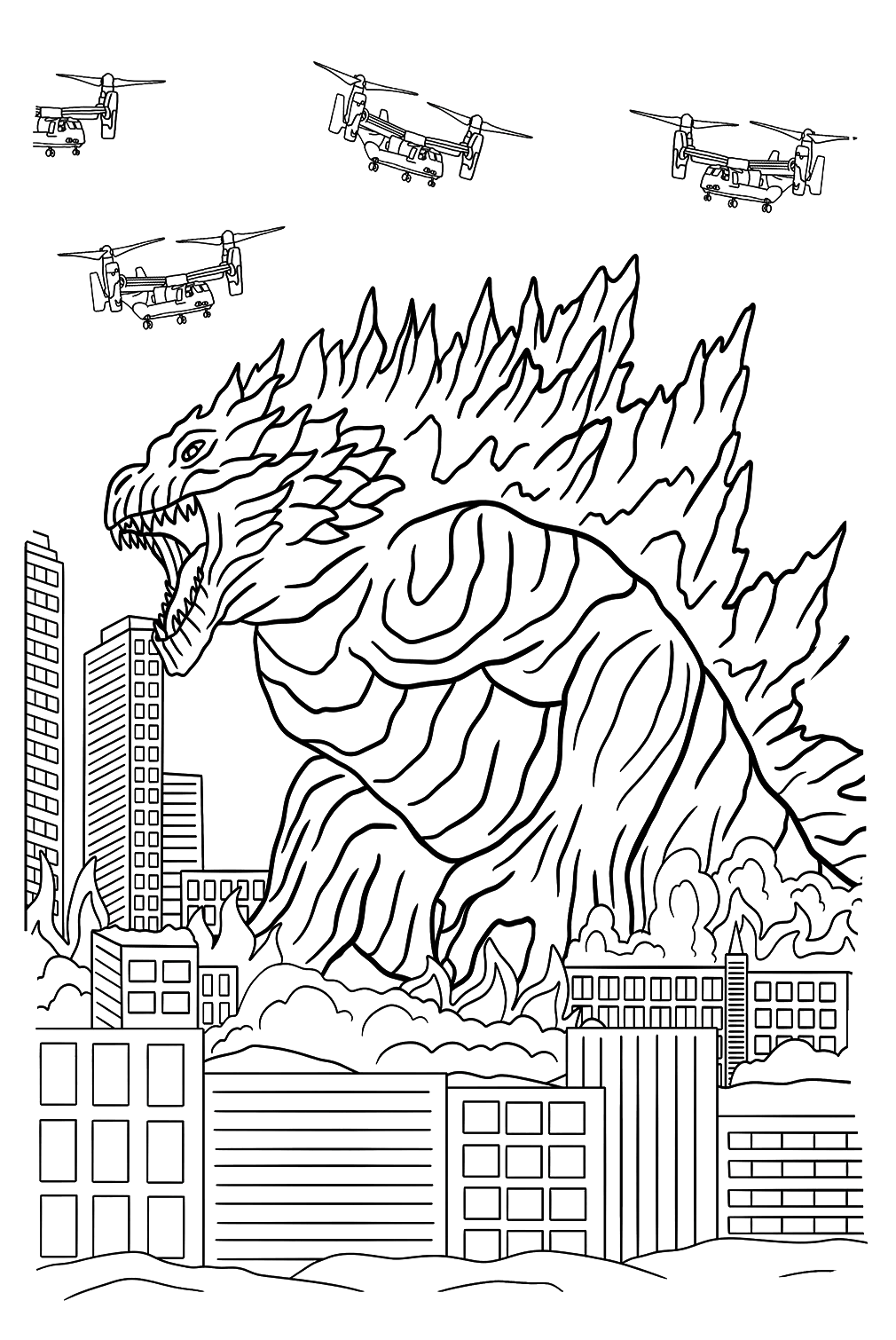 Godzilla coloring pages