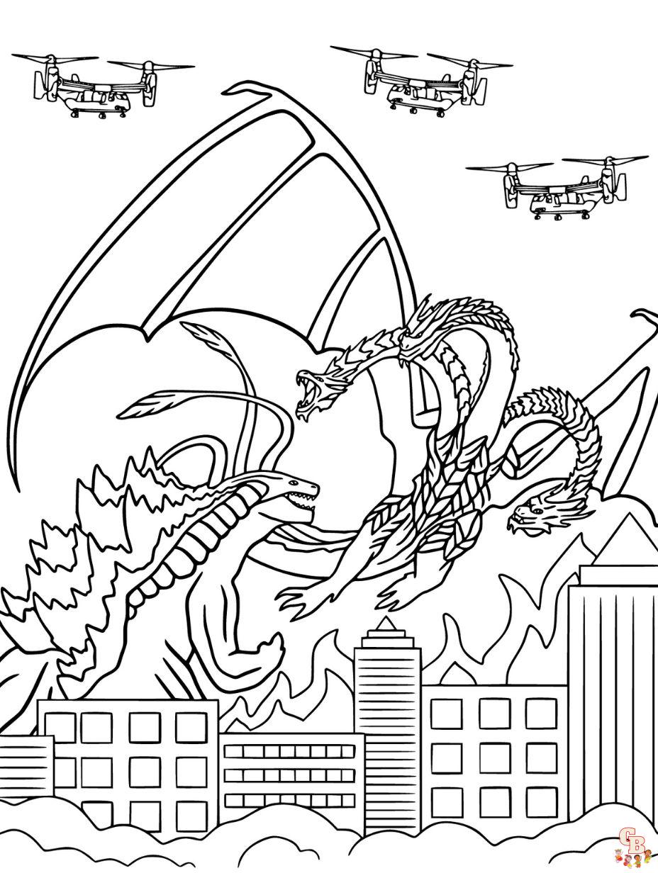 Get roaring with free godzilla coloring pages from