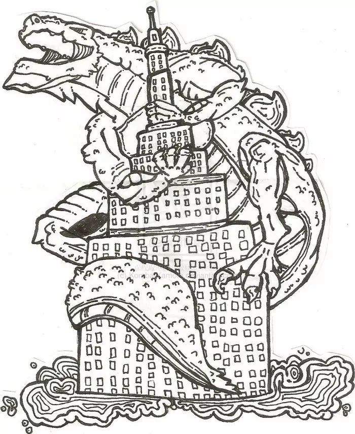 Printable godzilla coloring pages pdf