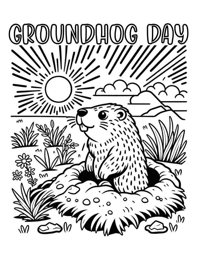 Free groundhog day coloring pages for kids