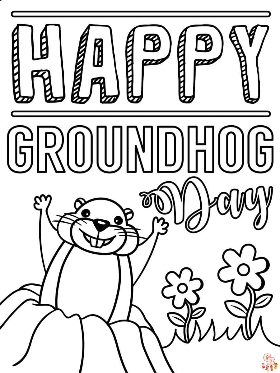 Groundhog day coloring pages coloring fun