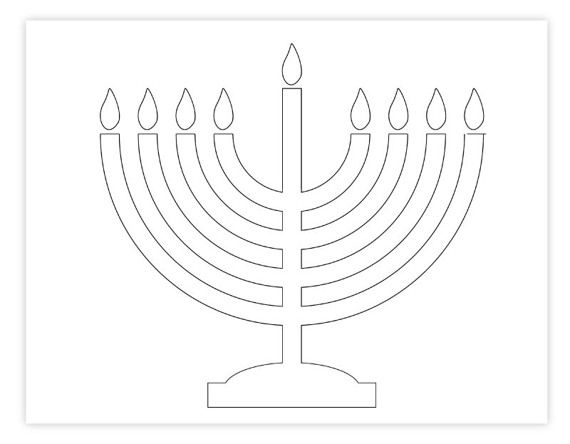 Free printable menorah coloring page