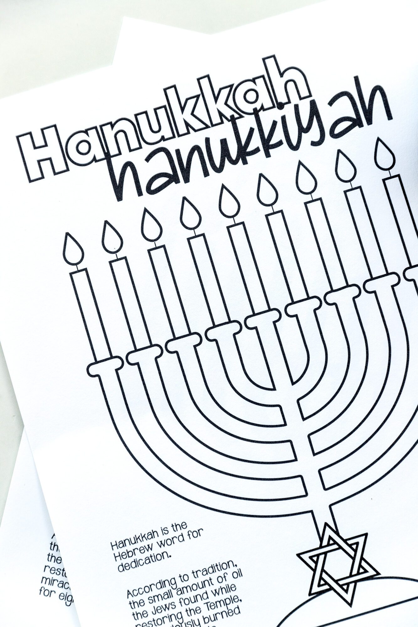 Hanukkah coloring page