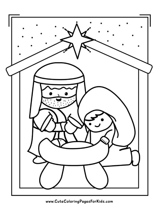 Religious christmas coloring pages