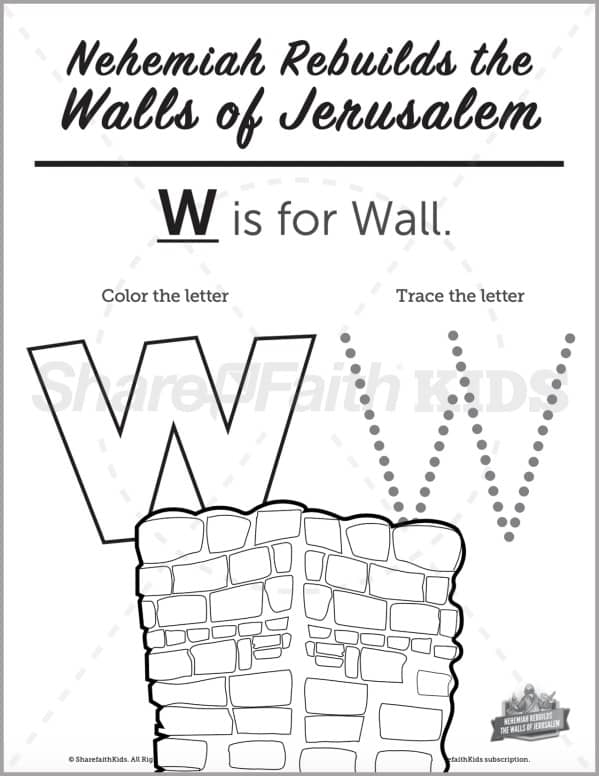 The story of nehemiah preschool letter coloring â