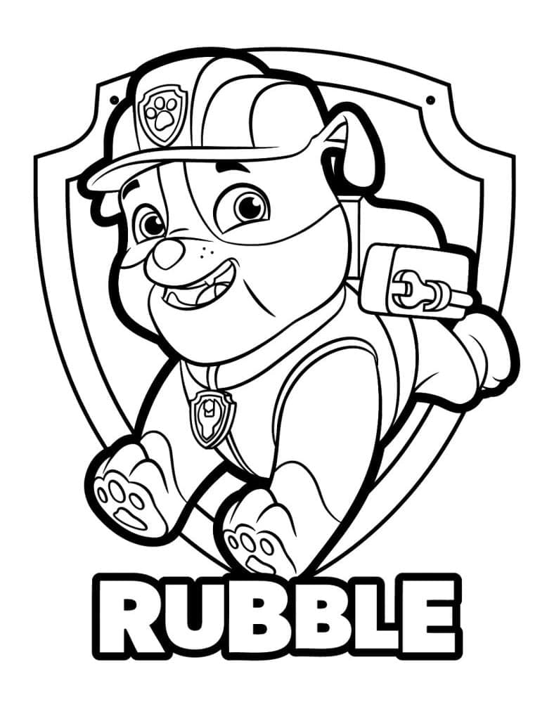Rubble from paw patrol coloring page