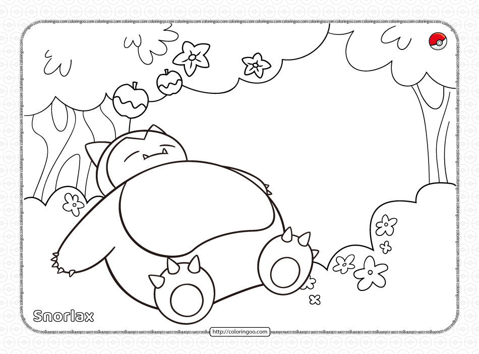 Pokemon snorlax sleeping under the apple tree