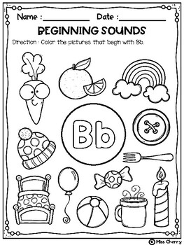 Beginning sounds coloring pages by miss cherry tpt