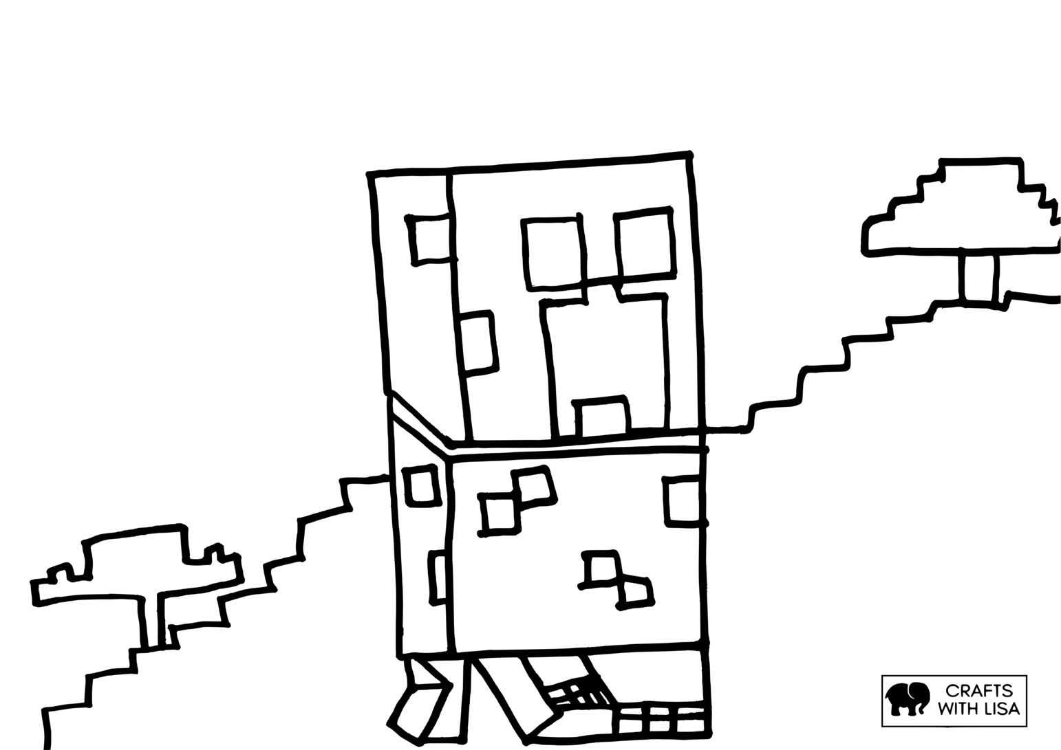 Minecraft creeper coloring page