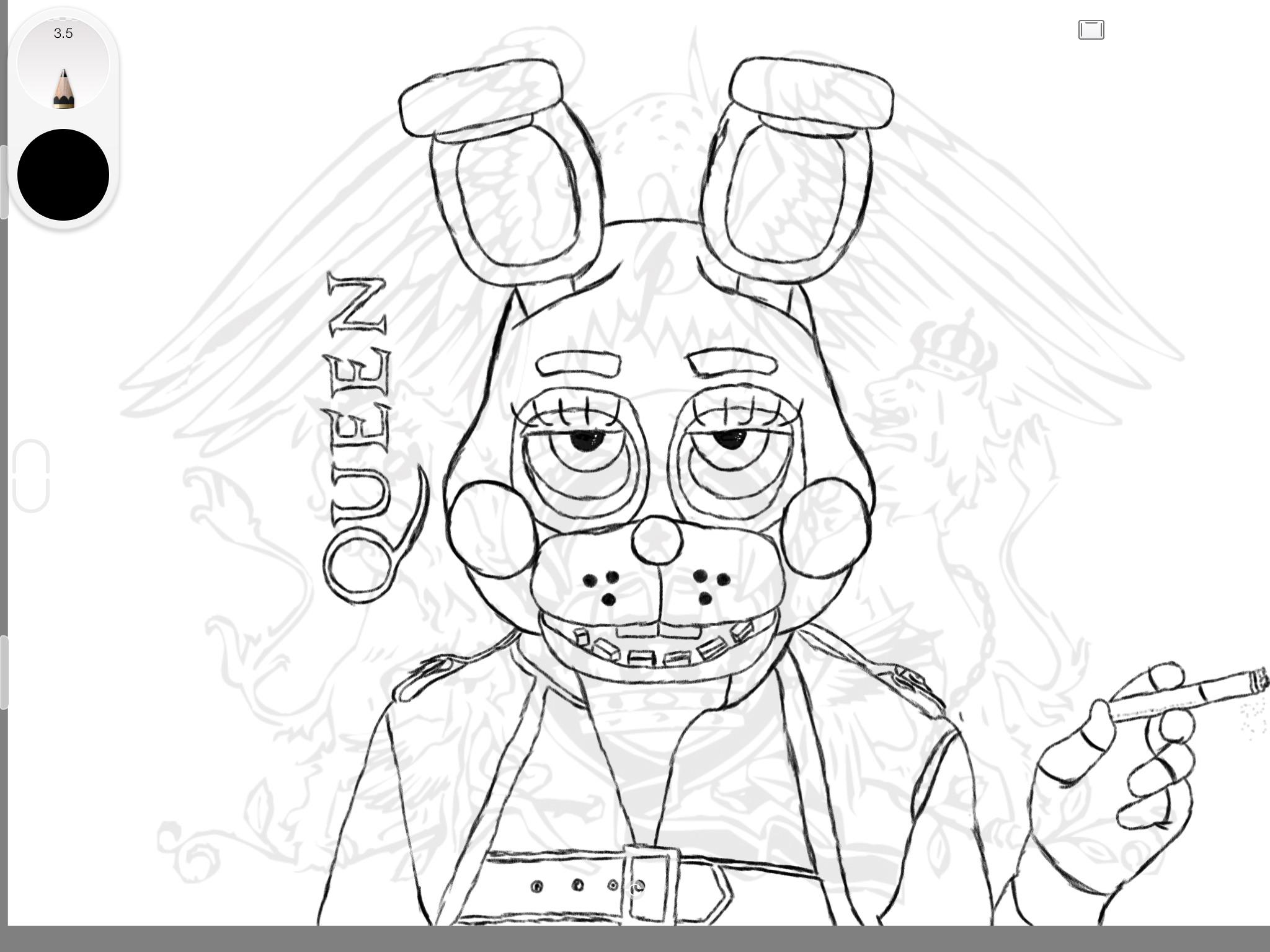 Day of sketching fnaf characters in british bands toy bonnie as freddie mercury rfivenightsatfreddys