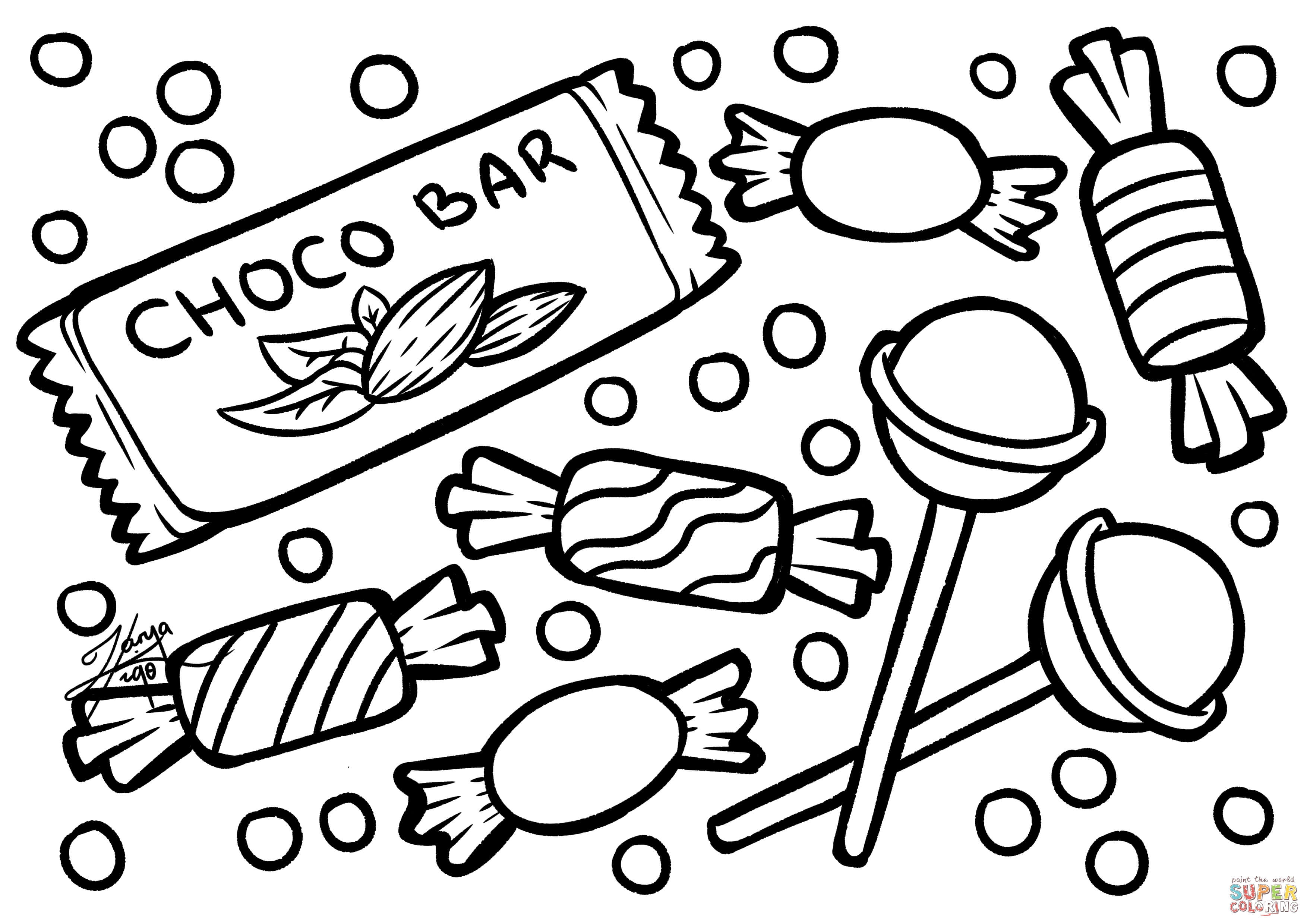 Candies coloring page free printable coloring pages