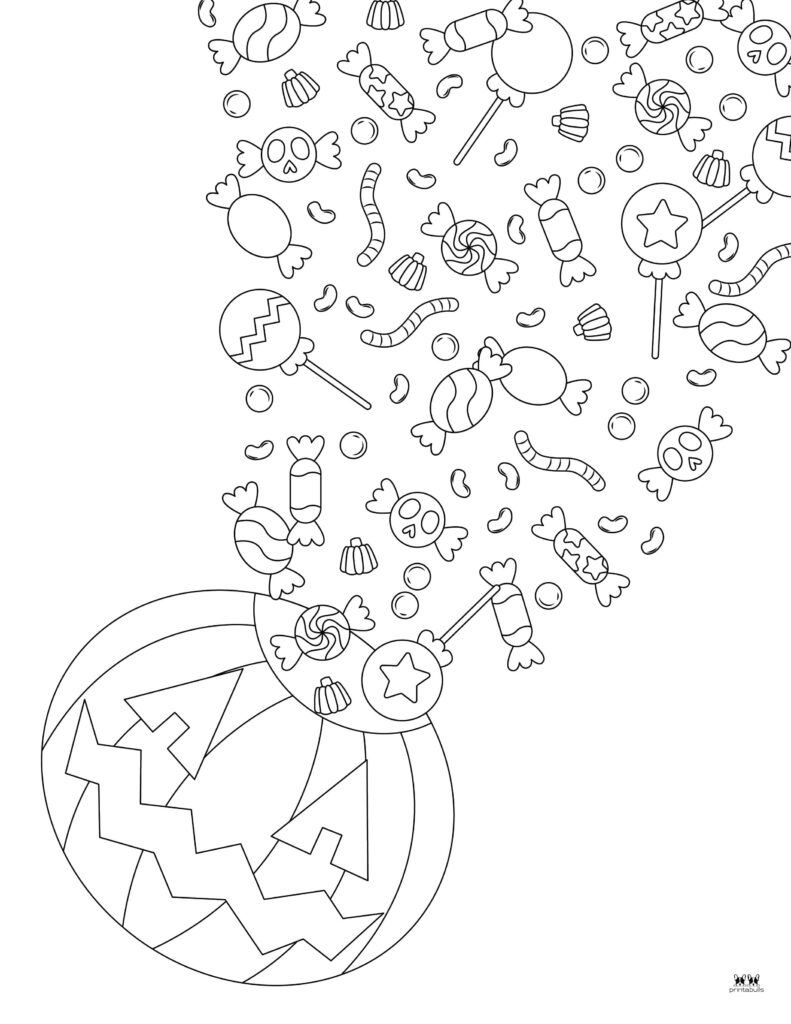 Halloween candy coloring pages