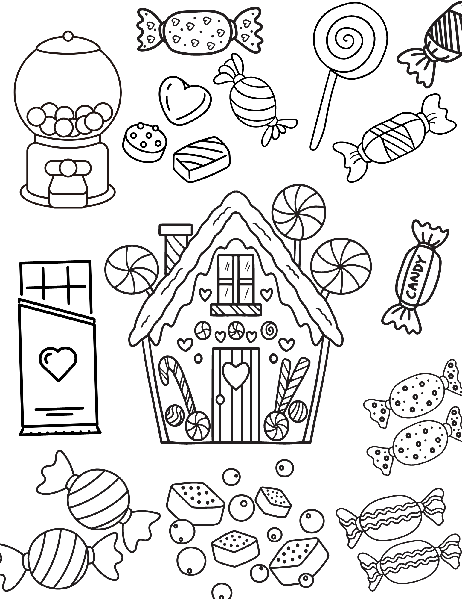 Celebrate your sweet tooth with these cute candy coloring pages