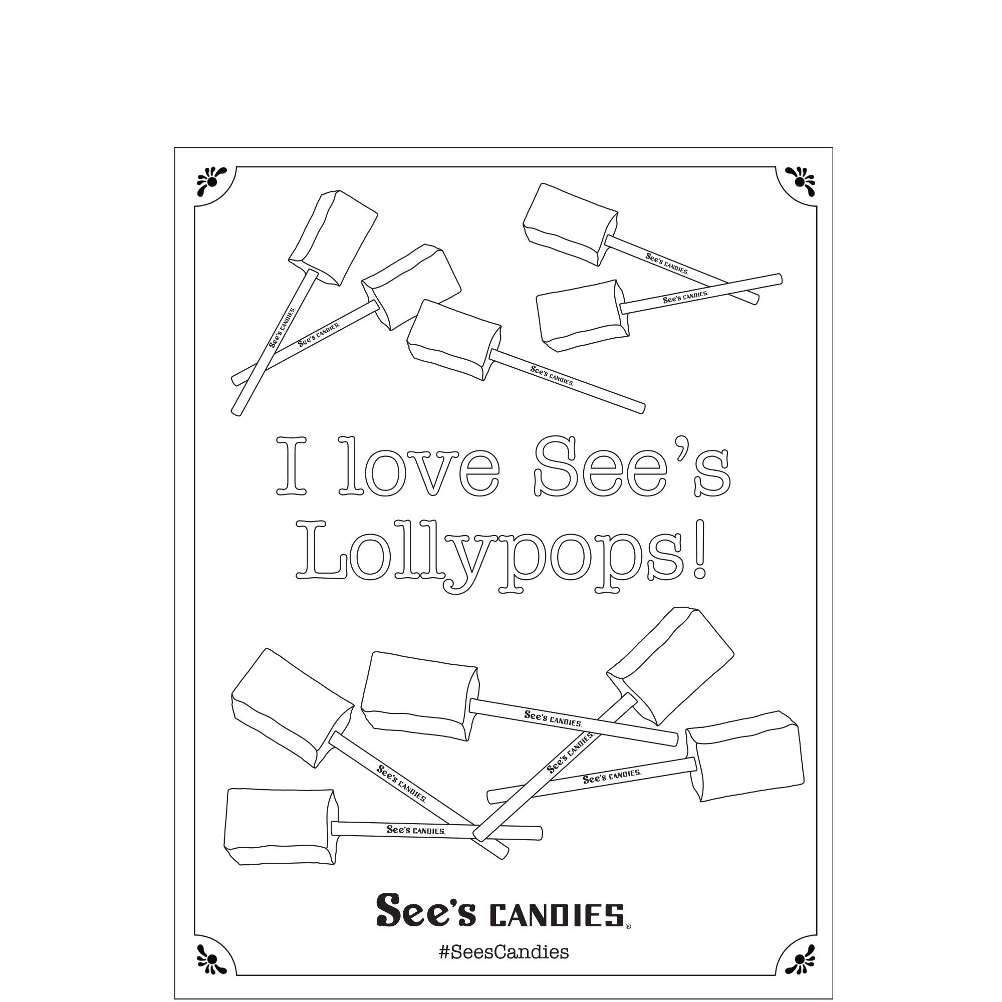 Printable candy chocolate coloring pages sees candies