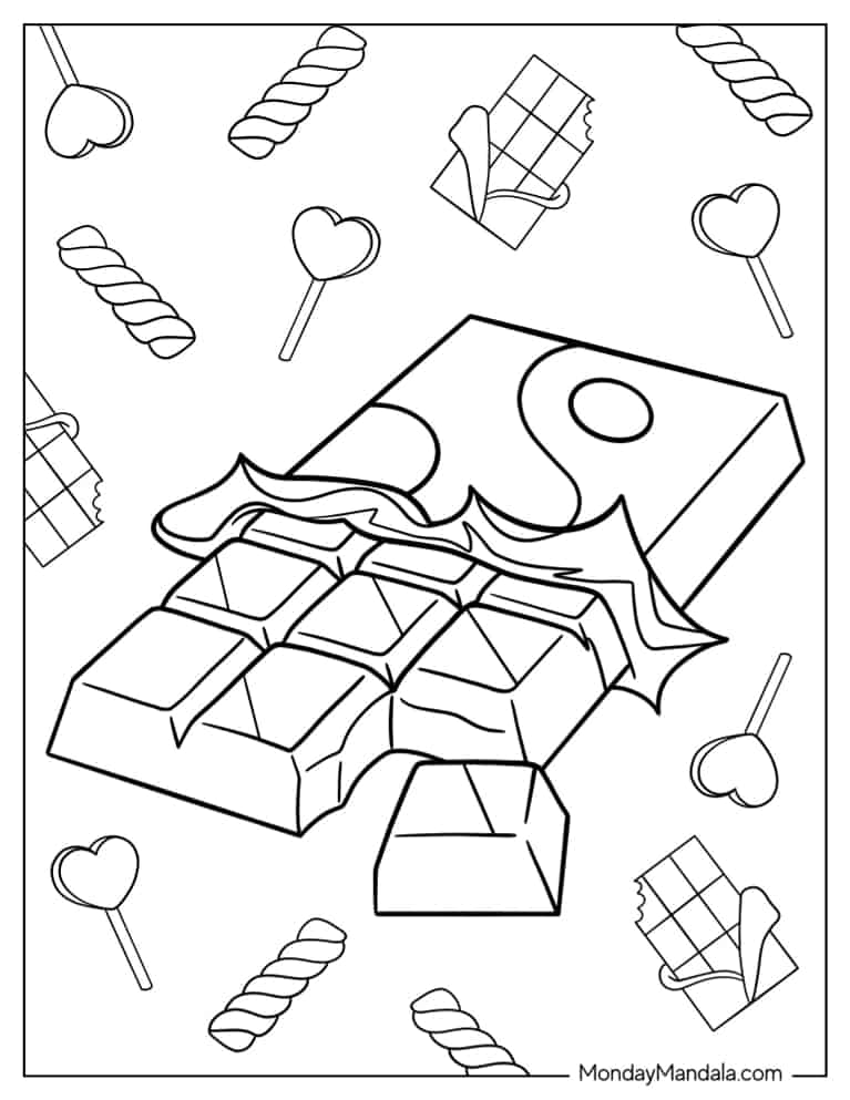 Candy coloring pages free pdf printables