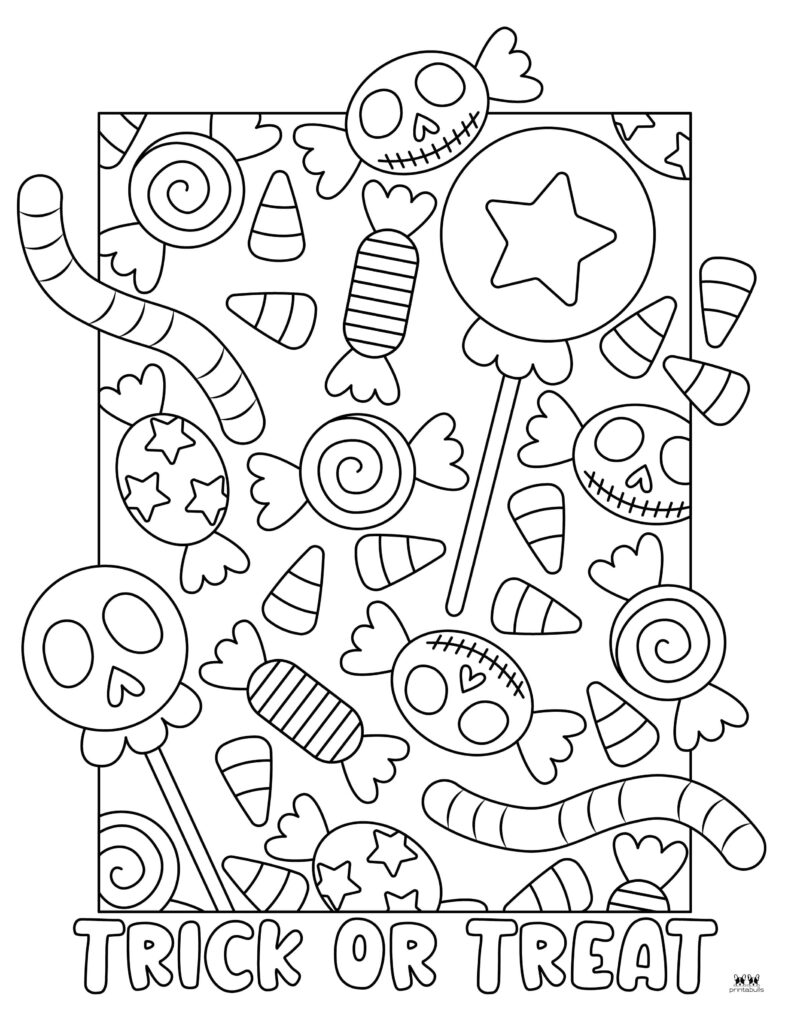 Halloween candy coloring pages