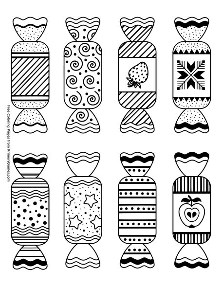 Candy coloring page â free printable pdf from