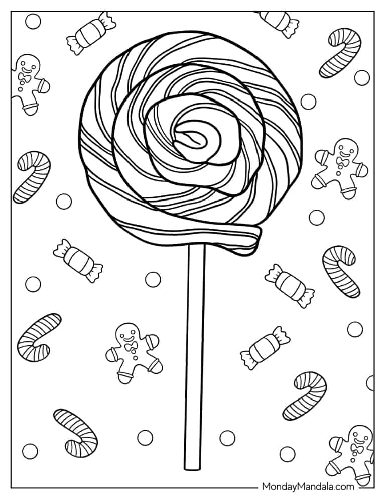 Candy coloring pages free pdf printables