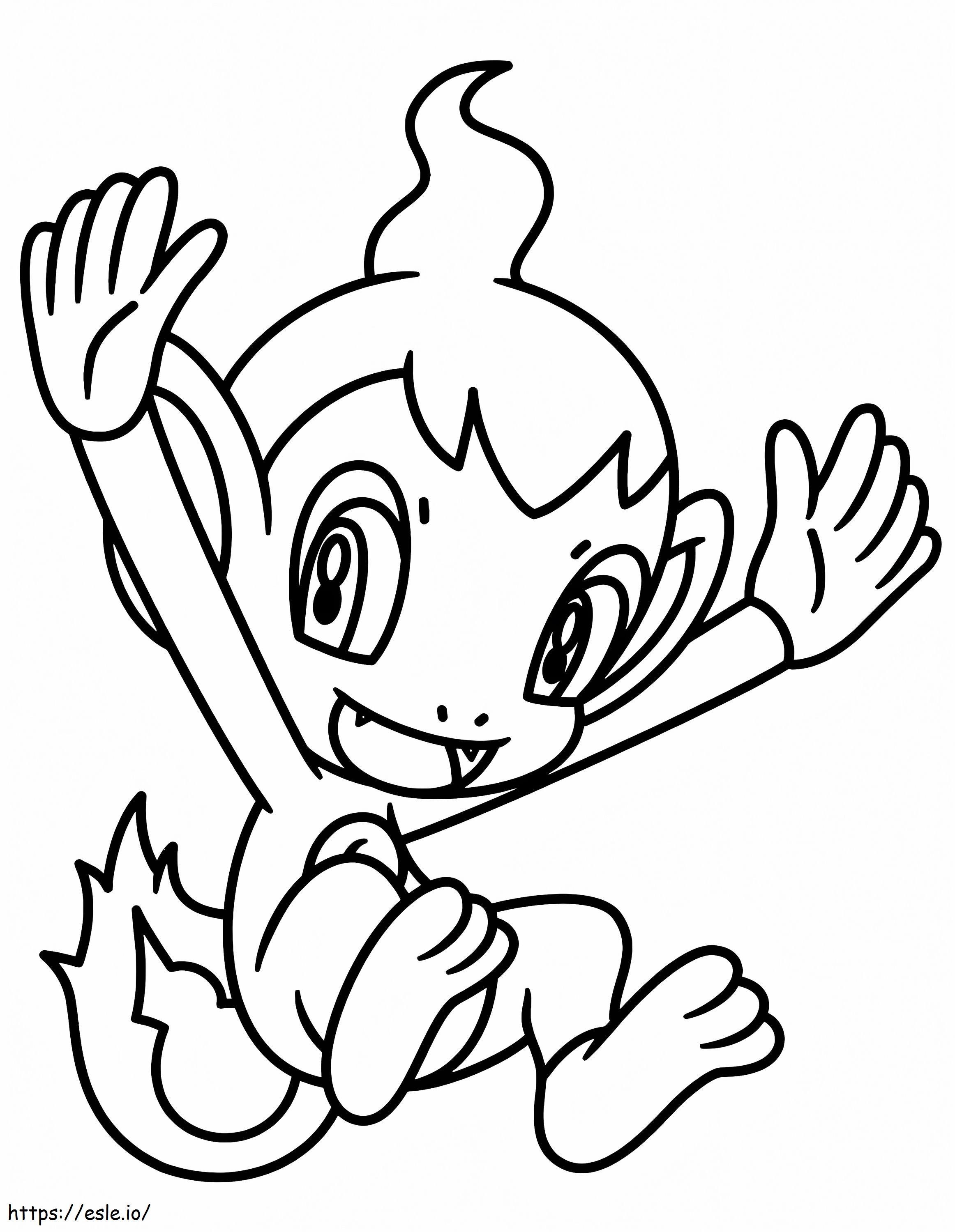 Happy chimchar coloring page