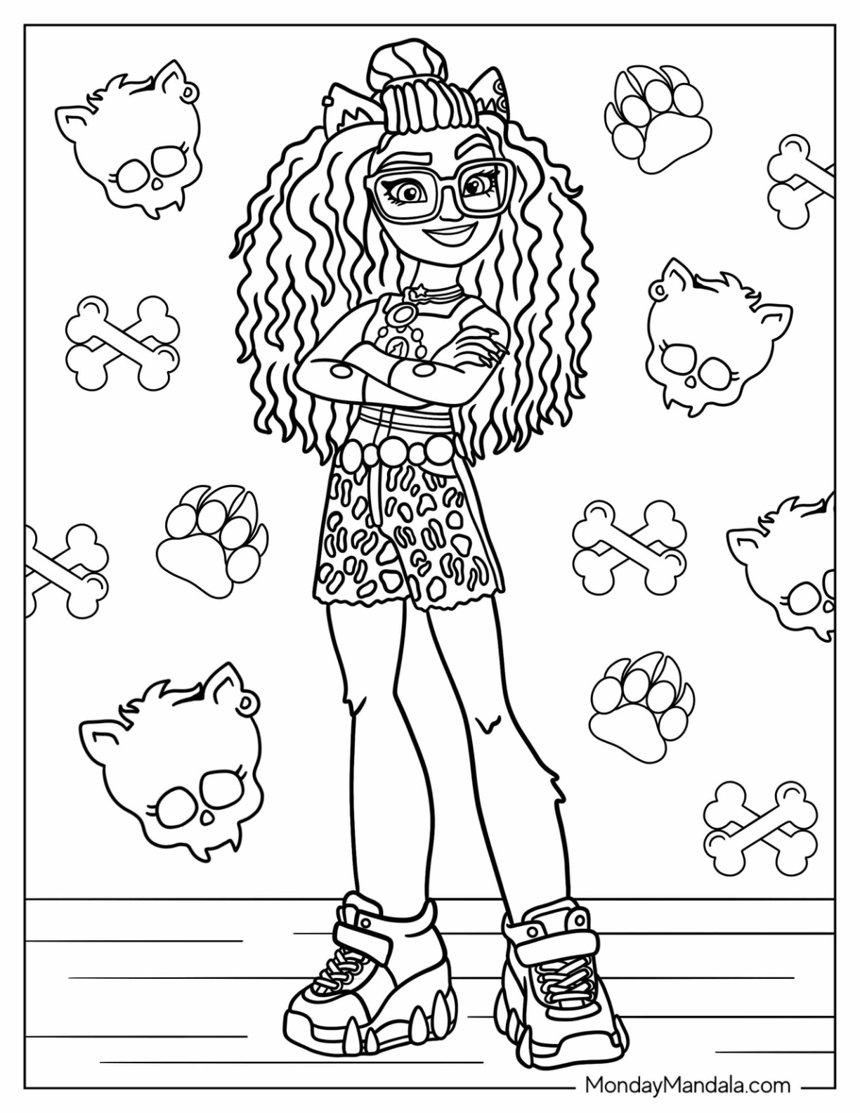 Monster high coloring pages free pdf printables