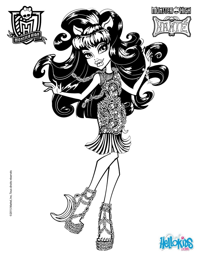 Clawdeen wolf coloring pages