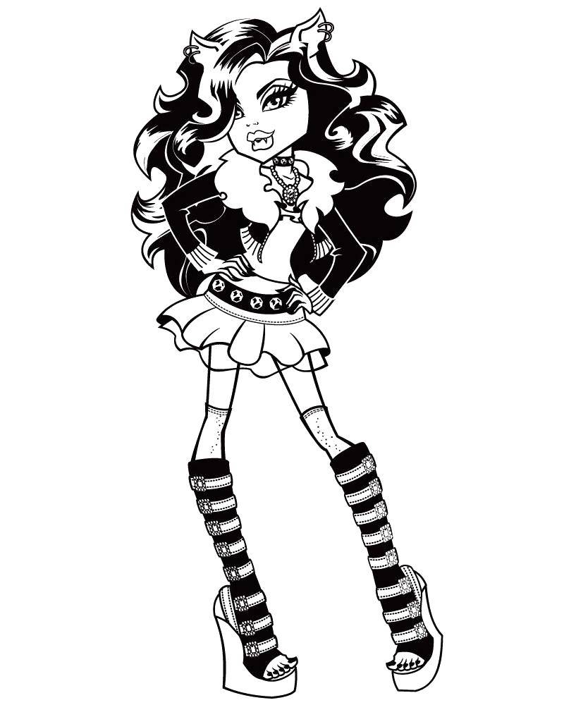 Online coloring pages coloring clawdeen wolf coloring