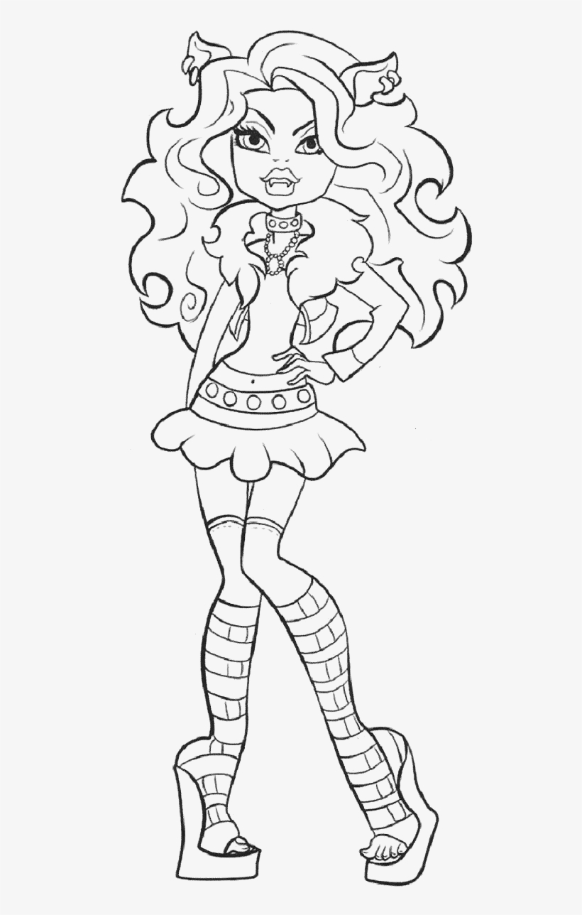 Clawdeen wolf is photo model coloring pages