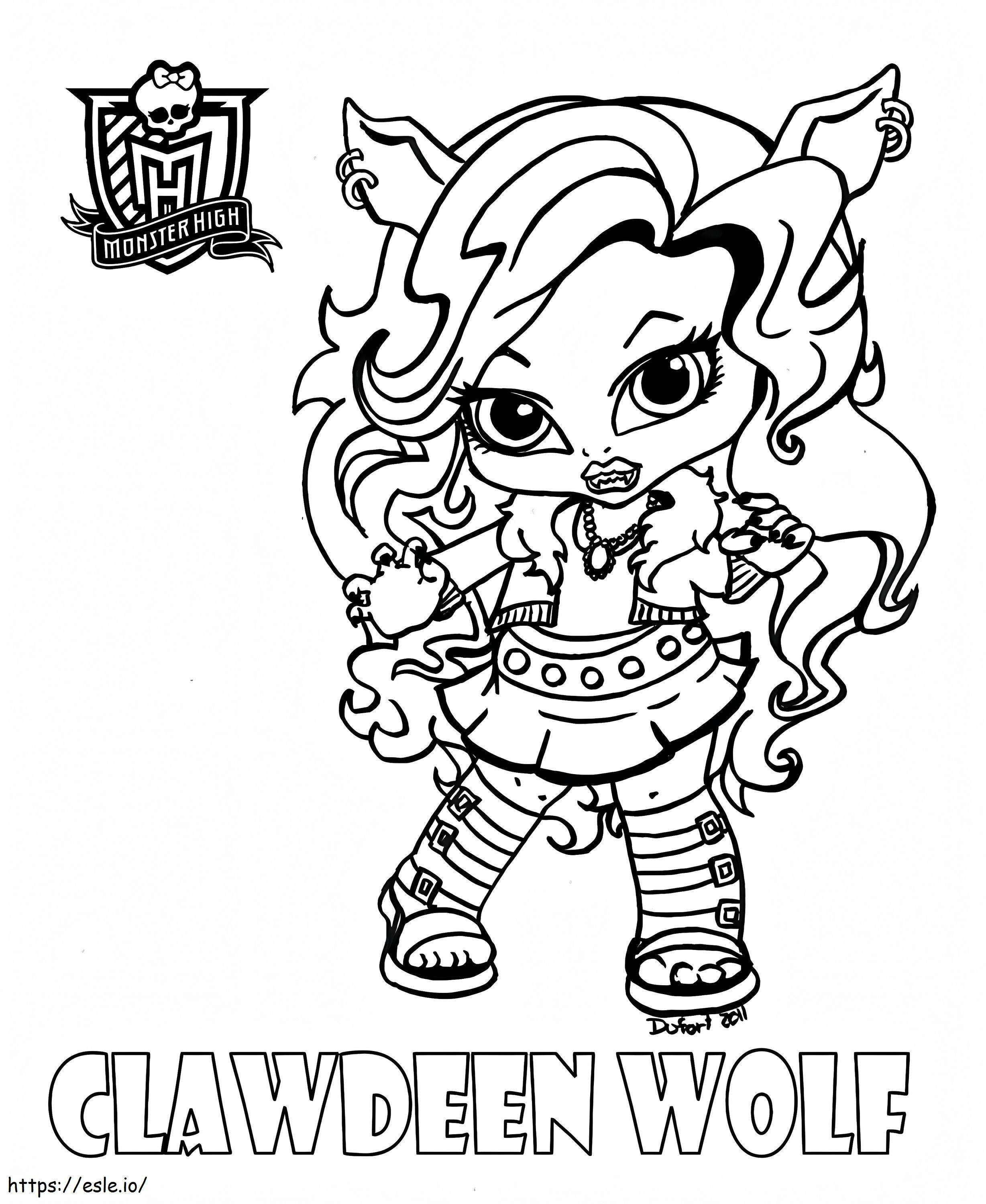 Monster high baby clawdeen wolf coloring page