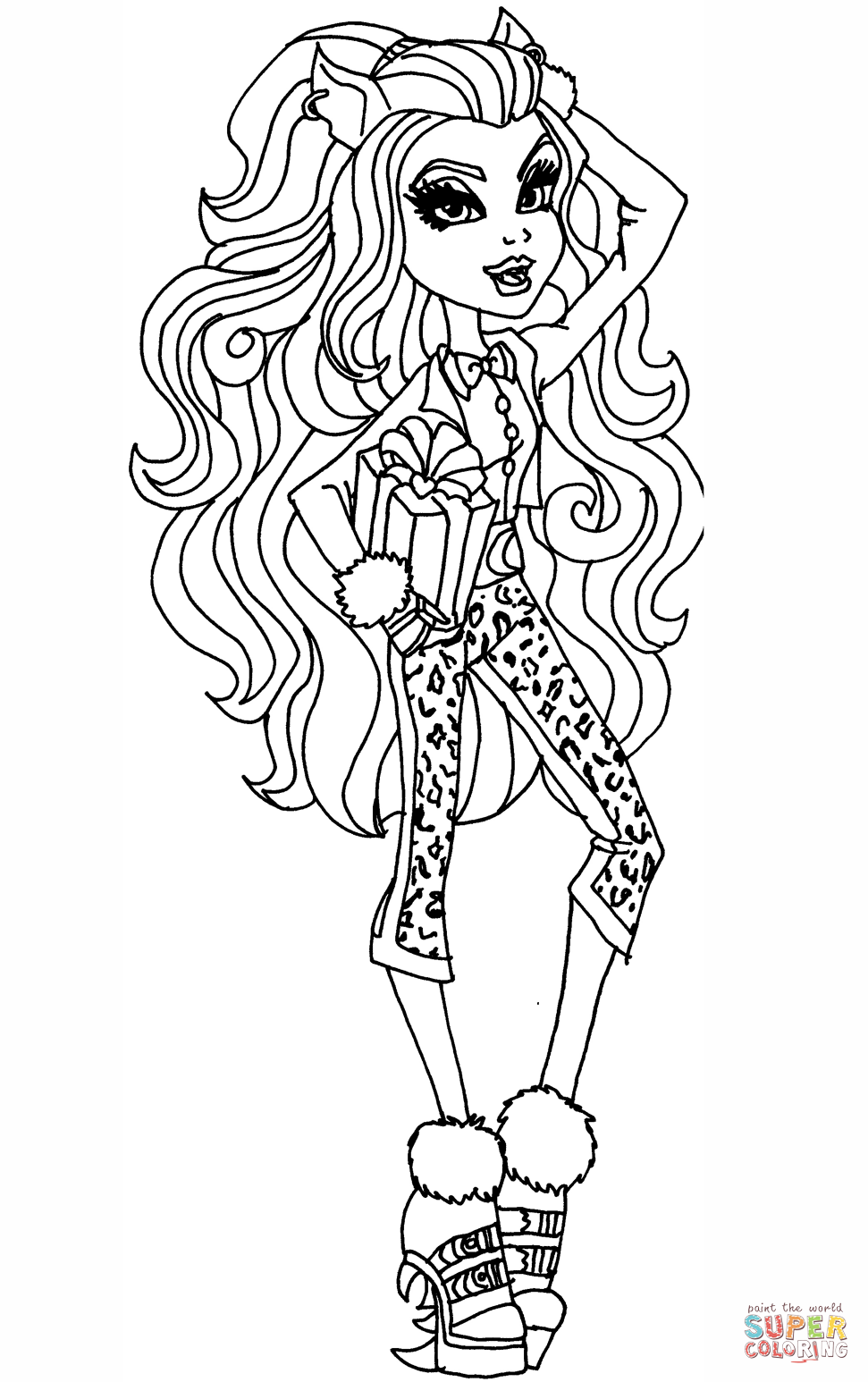 Clawdeen sweet coloring page free printable coloring pages