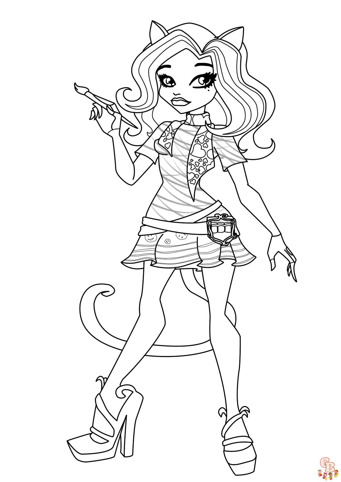 Monster high coloring pages for kids