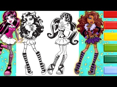 Coloring monster high draculaura clawdeen wolf coloring page ððð monster high coloring page ððð