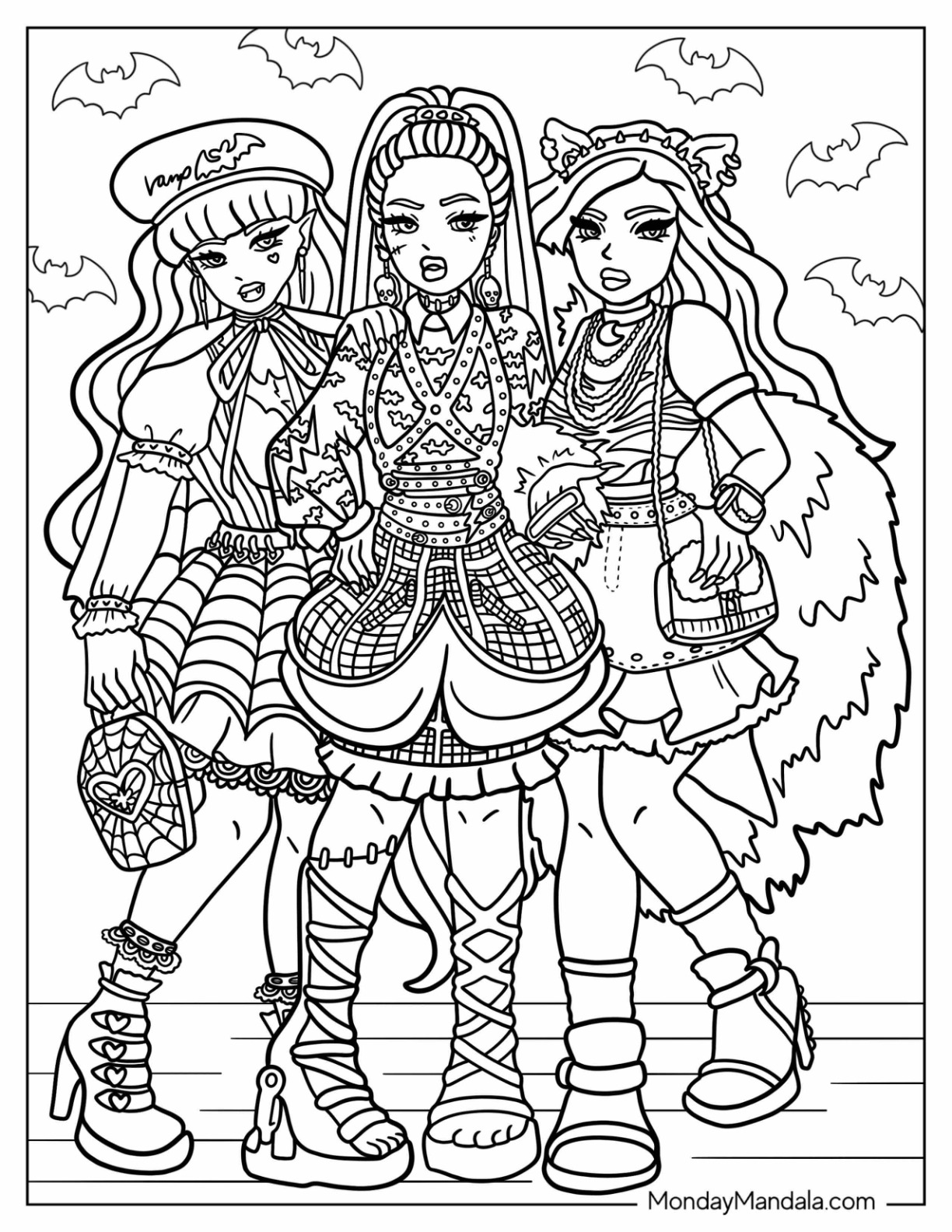 Monster high coloring pages free pdf printables