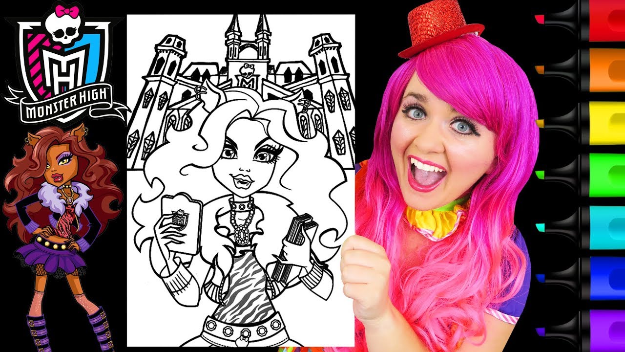 Coloring onster high clawdeen wolf crayola coloring page prisacolor arkers kii the clown