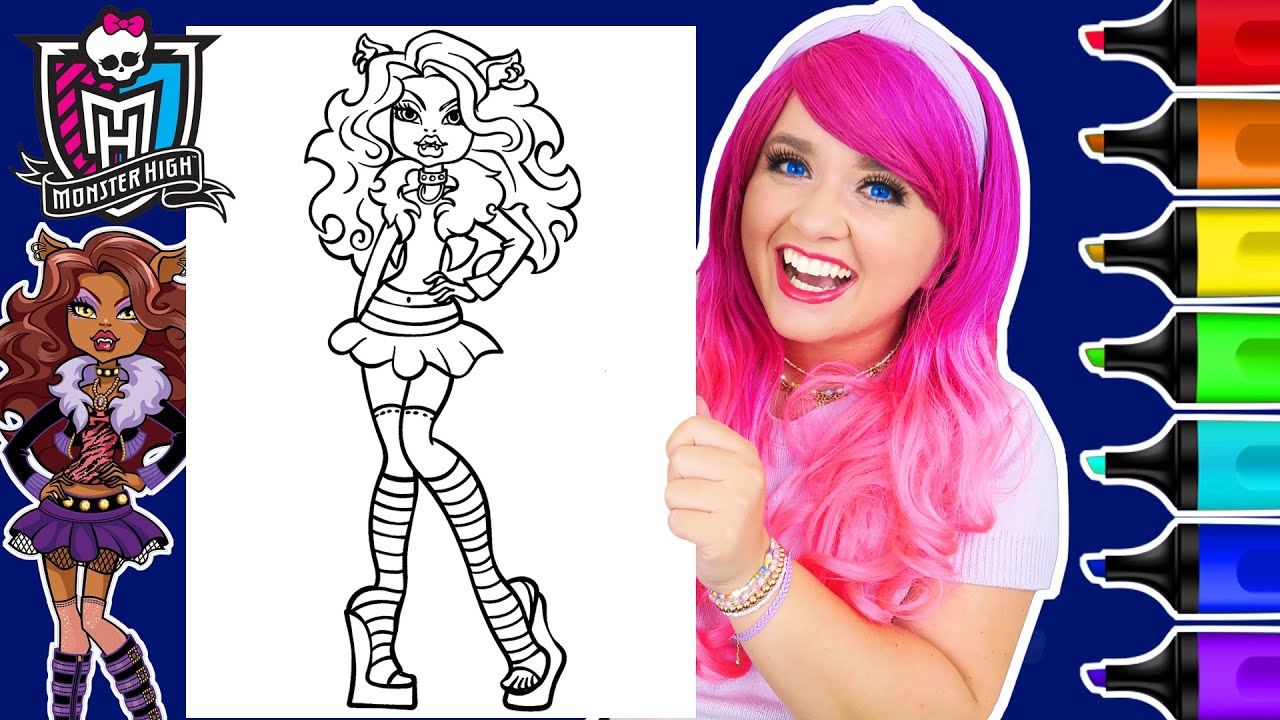 Onster high clawdeen wolf coloring page ohuhu paint arkers