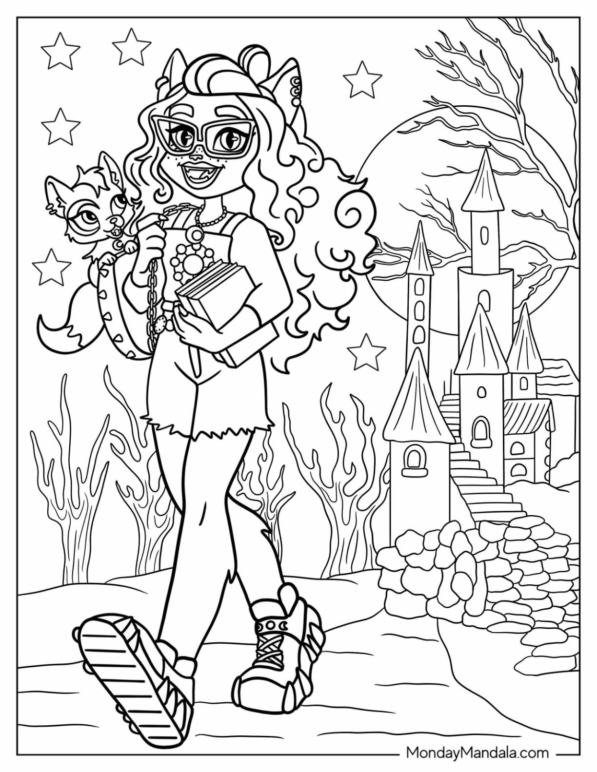 Monster high coloring pages free pdf printables