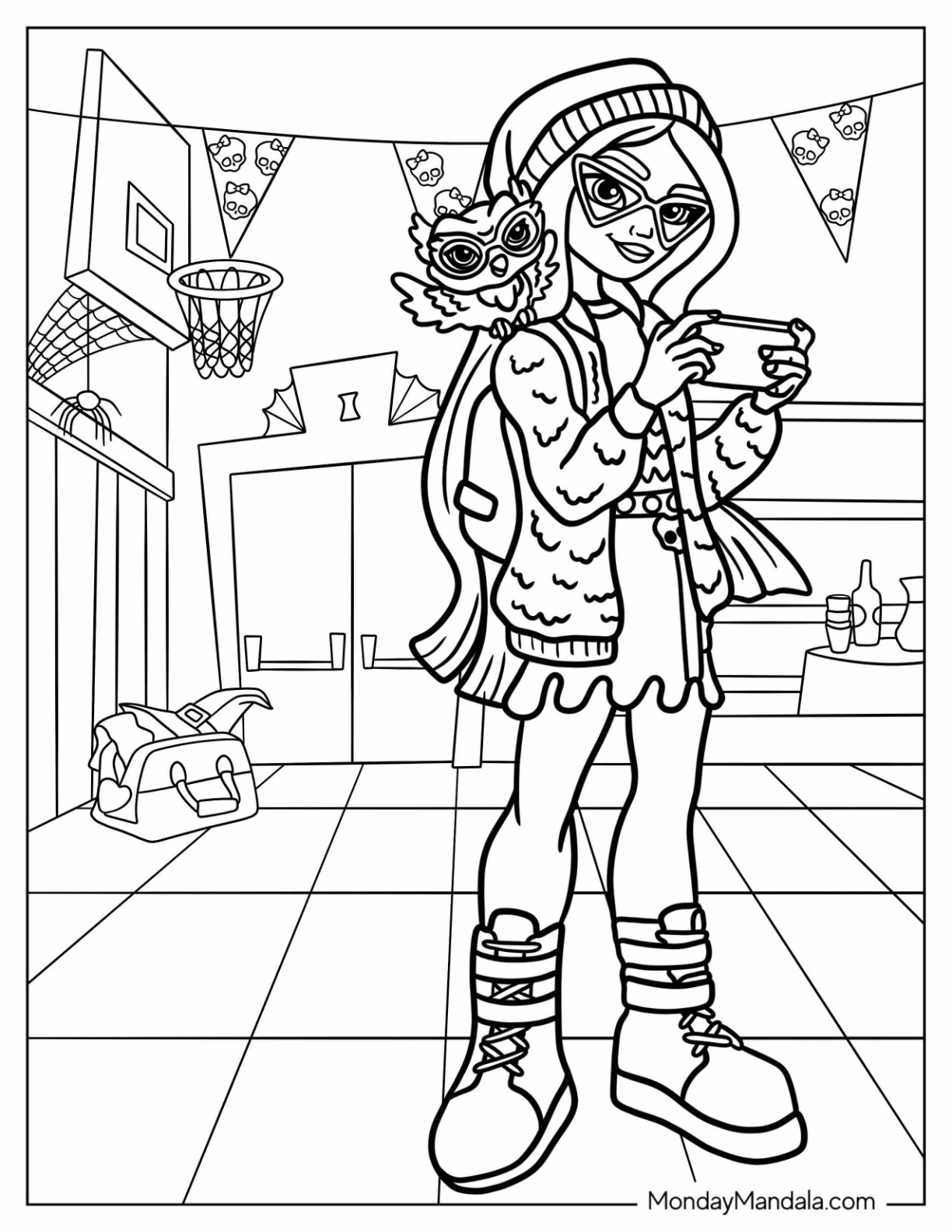 Monster high coloring pages free pdf printables