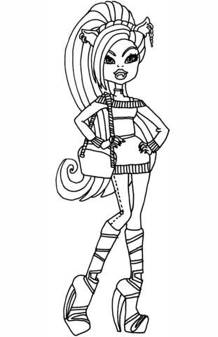 Cool clawdeen coloring page free printable coloring pages