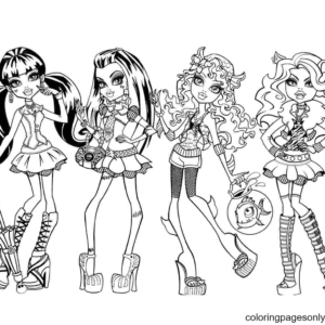 Monster high coloring pages printable for free download