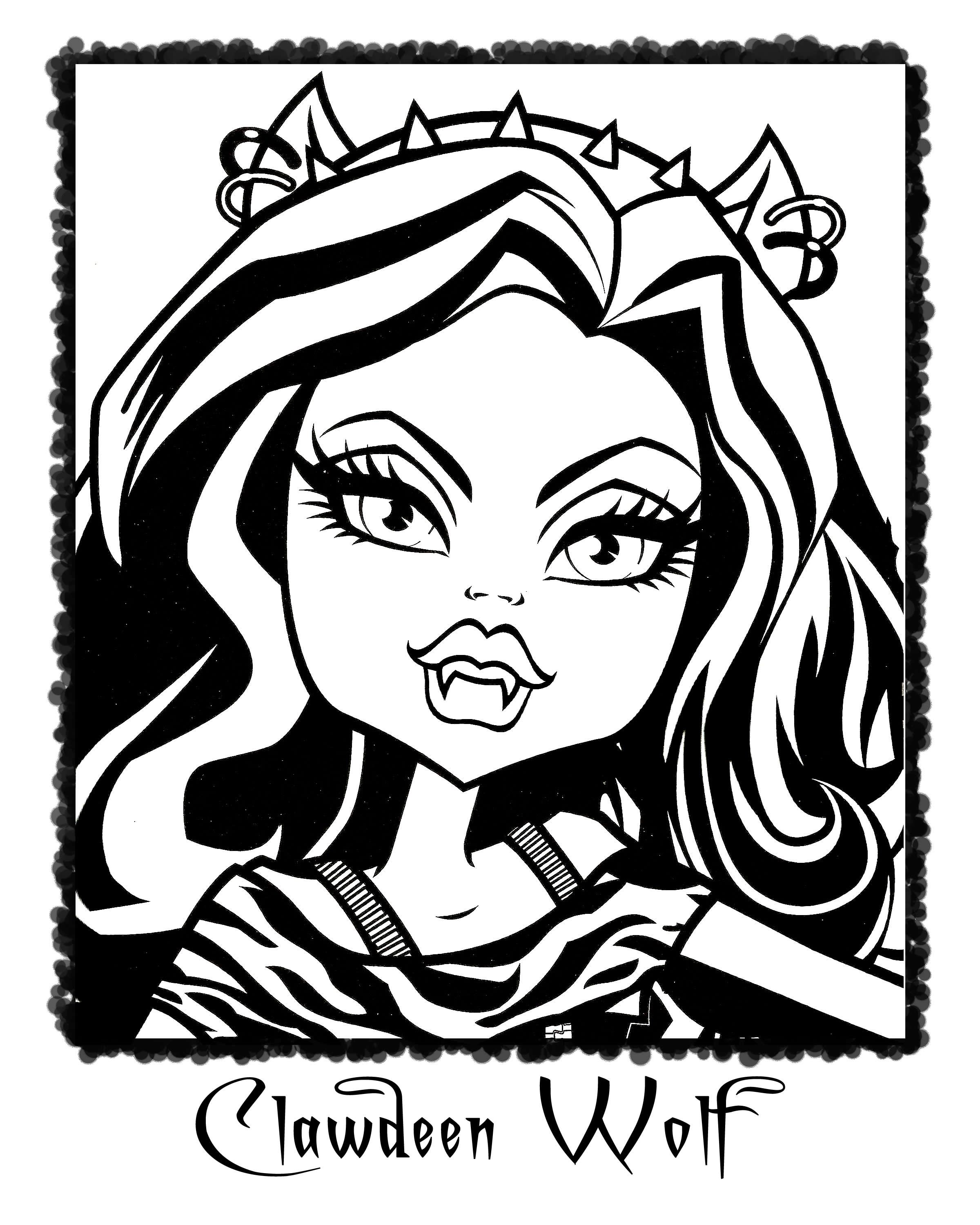 Clawdeen wolf colouring page coloring page monster coloring pages monster high pictures monster high art