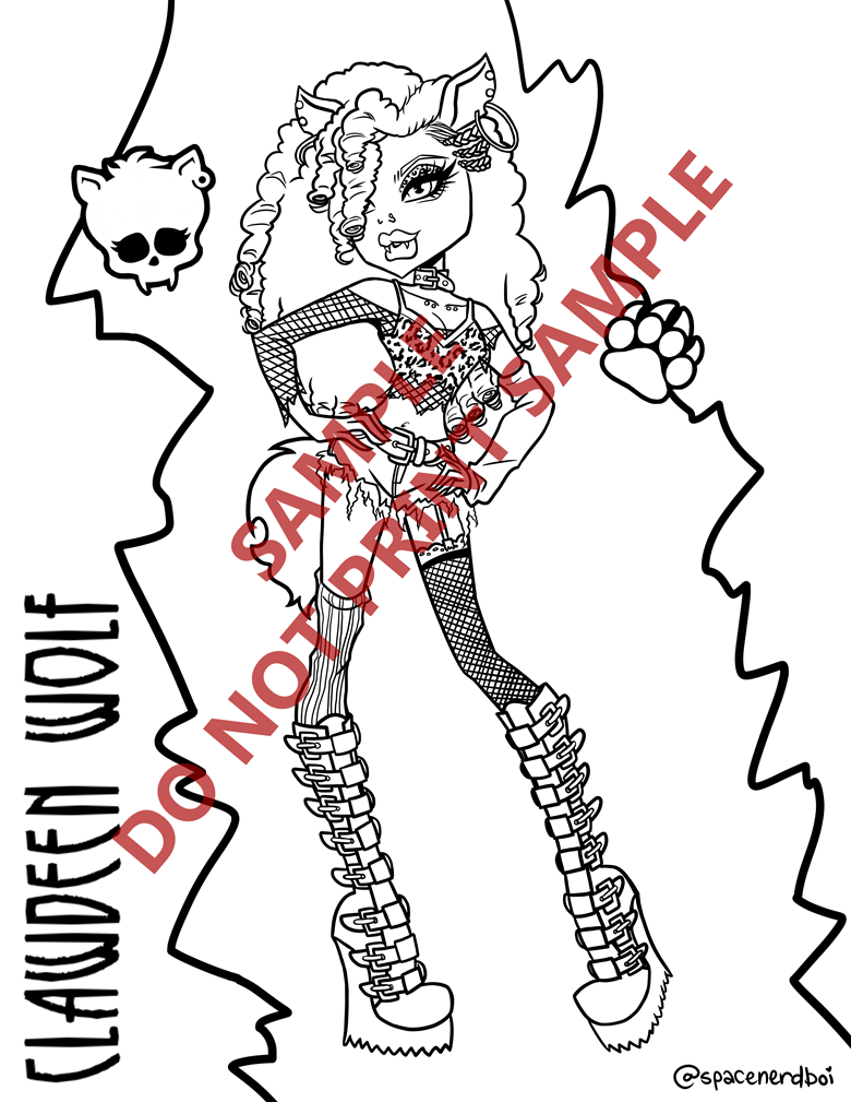 Clawdeen coloring page