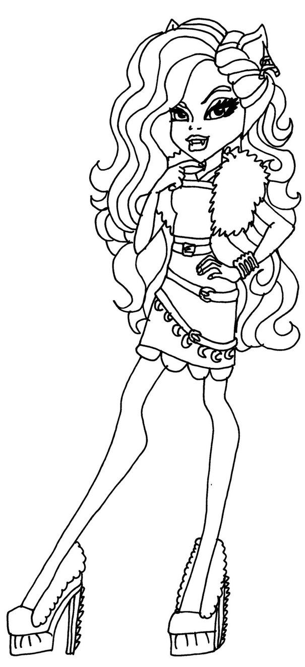 Clawdeen wolf monster high coloring page monster coloring pages coloring pages colouring pages