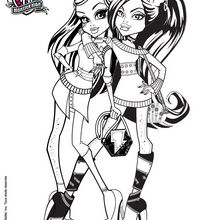 Frankie stein and clawdeen wolf coloring pages