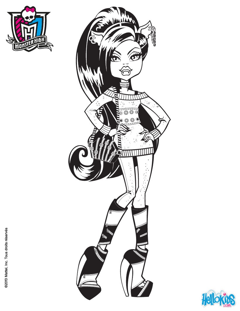 Clawdeen wolfs heels coloring pages