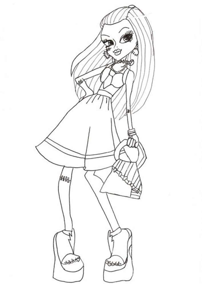 Free easy to print monster high coloring pages