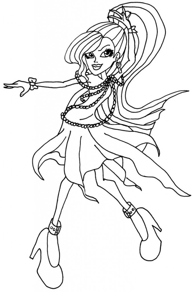 Free printable monster high coloring pages for kids