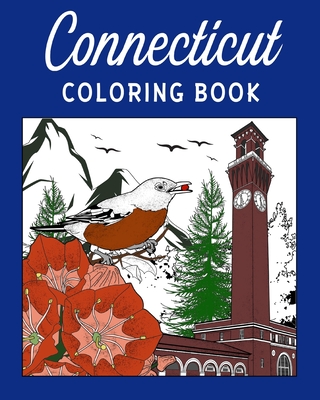 Connecticut coloring book adult painting on usa states landmarks and iconic paperback battenkill books