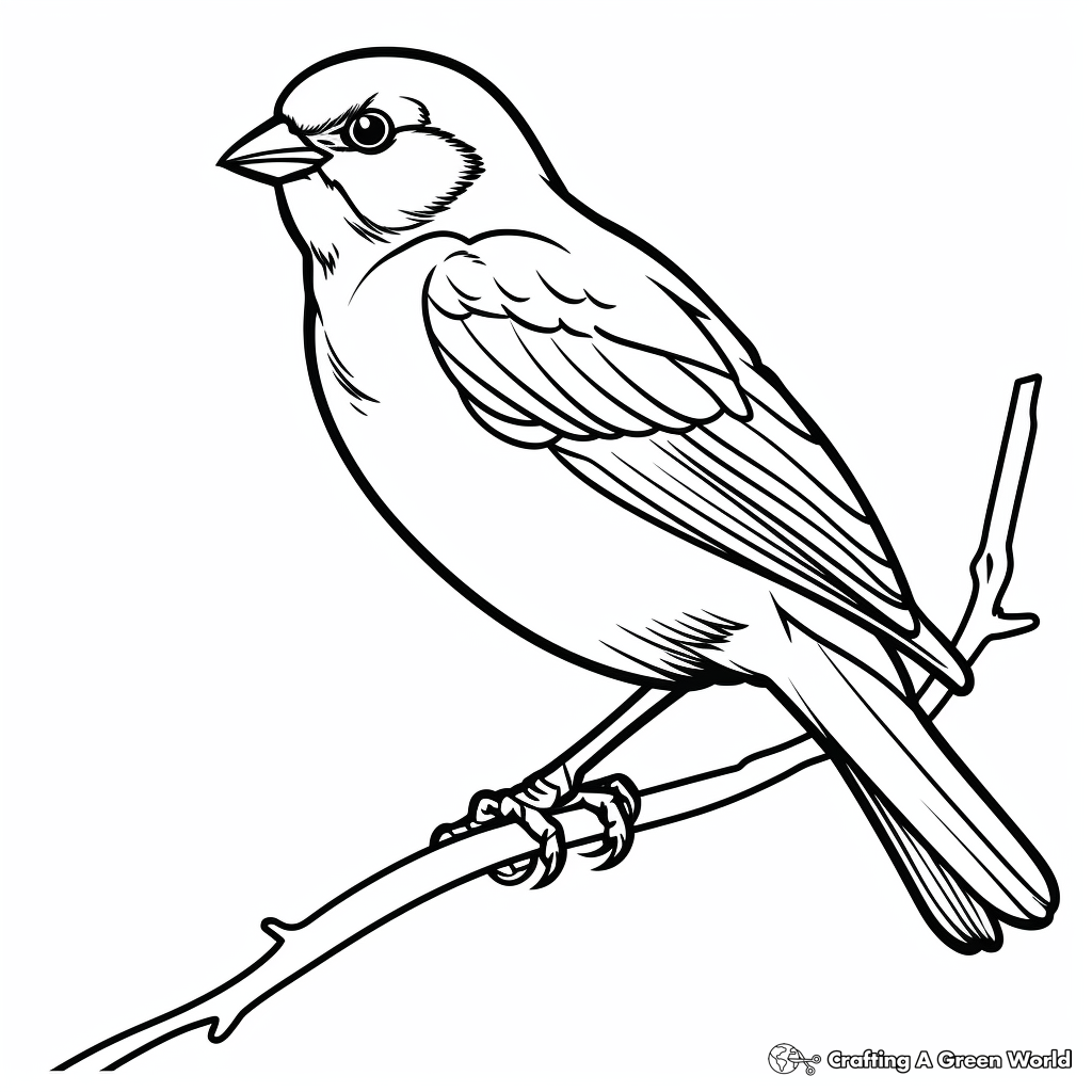 American goldfinch coloring pages