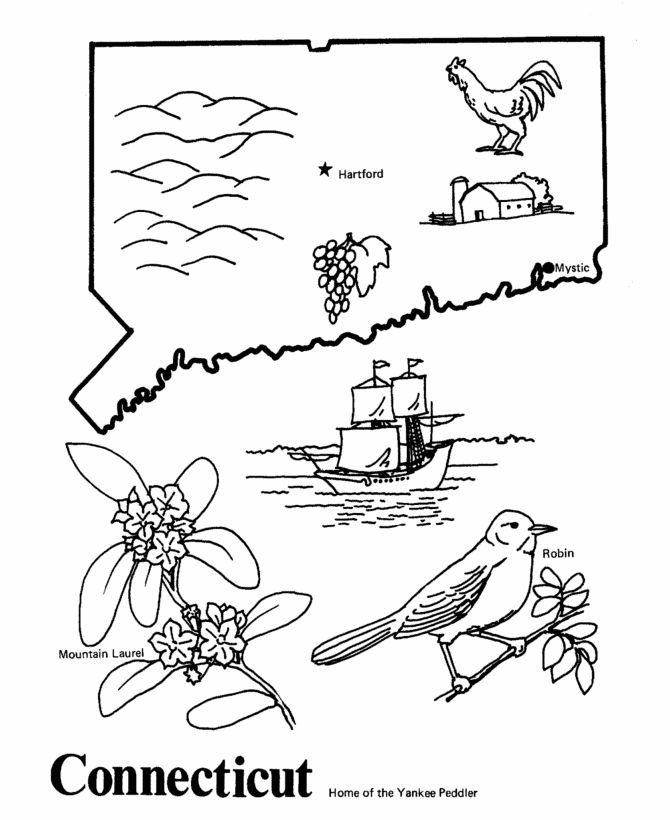 Explore the beauty of connecticut with coloring pages